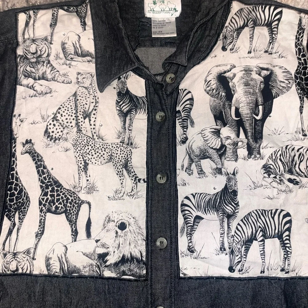 Quaker factory Safari Animal Print Shirt streetwear - Picture 2 of 6